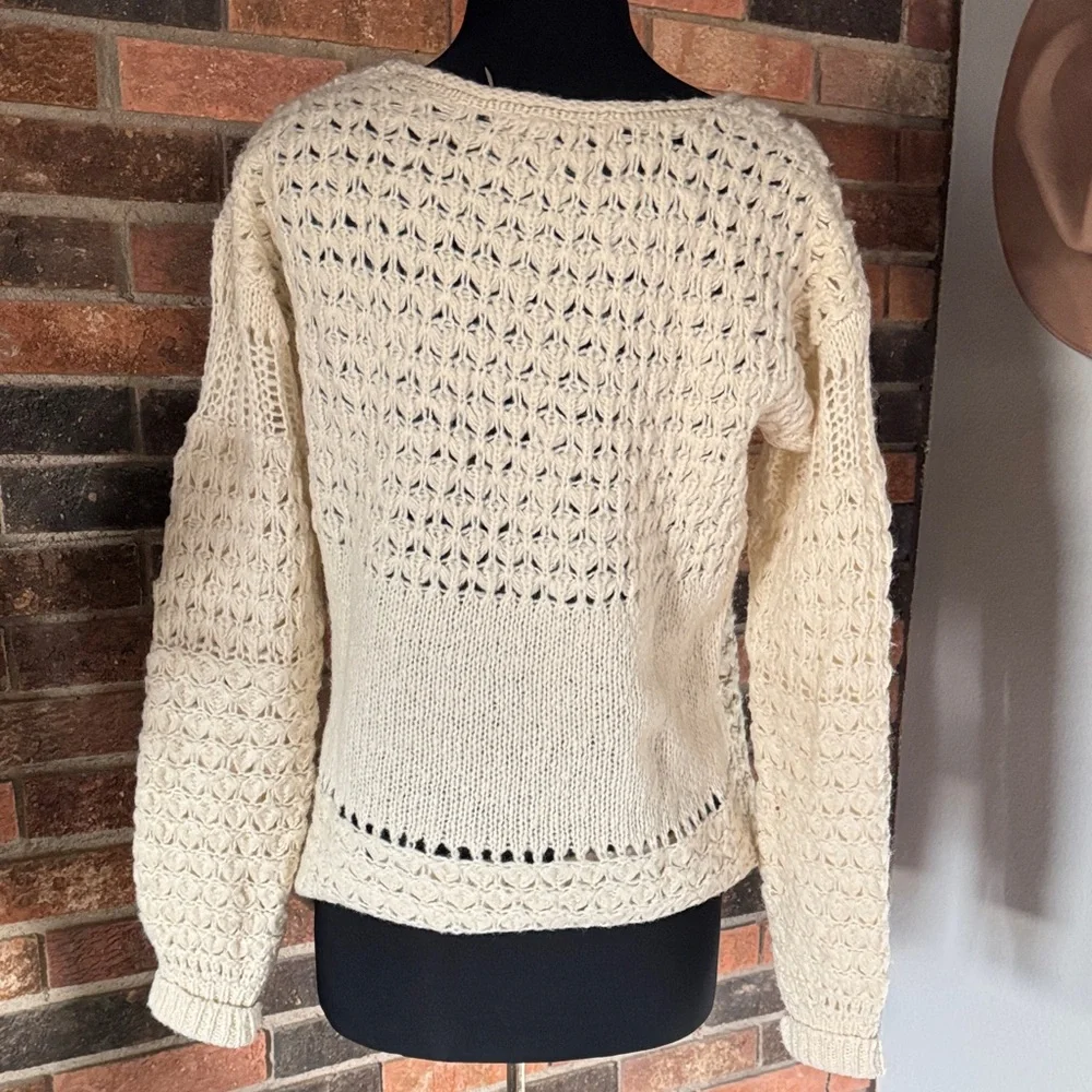 Free People‎ Ivory Crochet Sweater